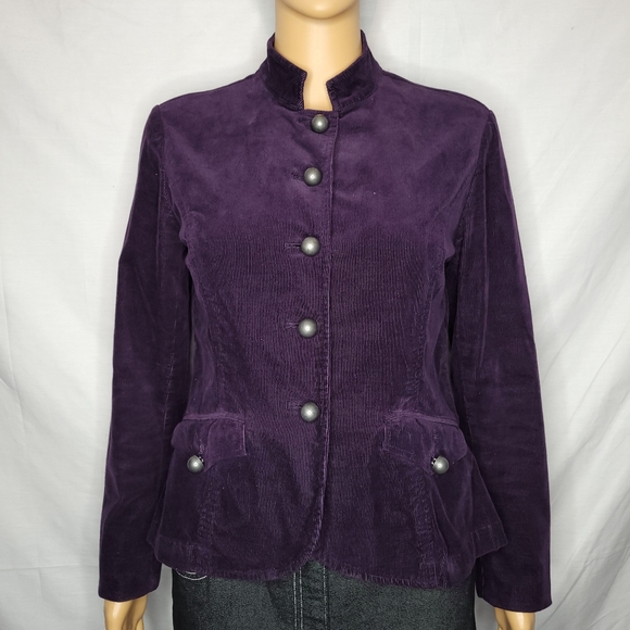 Coldwater Creek Jackets & Blazers - COLDWATER CREEK VINTAGE PURPLE CORDUROY BLAZER JACKET EUC P4